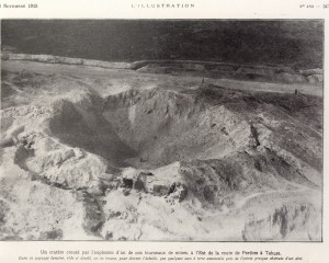 Cratère à l'est de la route de Perthes à Tahure L'Illustration 13.11.1915